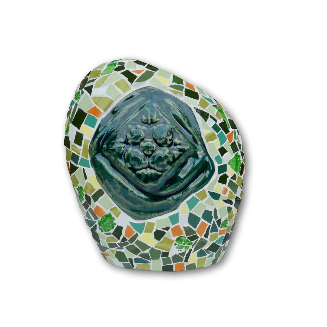 Jarrón verde mosaico cerámica